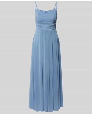 TROYDEN COLLECTION Cocktailkleid mit Spaghettiträgern und Raffungen - Blau