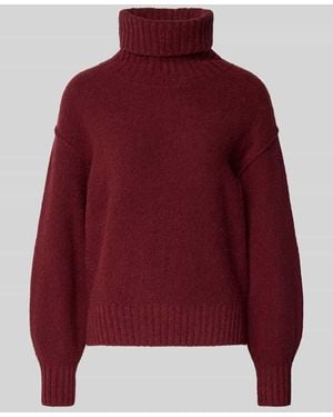 S.oliver Regular Fit Rollkragenpullover aus Baumwoll-Mix - Rot
