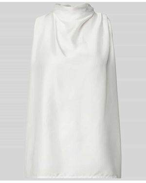 Swing Blusentop aus Satin mit Raffungen - Weiß