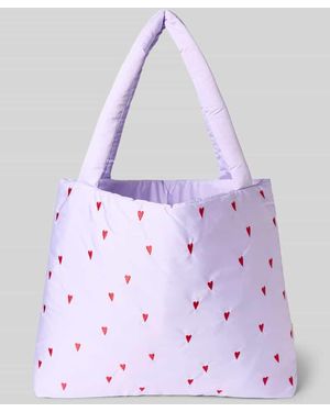 Studio Noos Tote Bag mit Allover-Motiv-Stitching Modell 'Puffy' - Lila