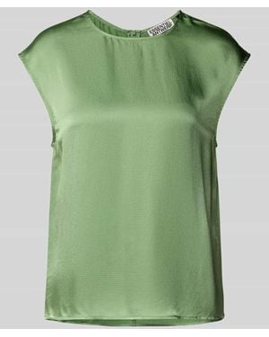 Essentiel Antwerp Blusenshirt aus Viskose mit Rundhalsausschnitt Modell 'Hoof' - Grün