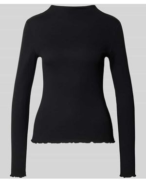Opus Slim Fit Langarmshirt aus Modal-Baumwoll-Mix Modell 'Soninchen' - Blau