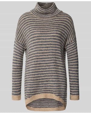 Apricot Oversized Fit Strickpullover mit Viskose-Anteil - Grau