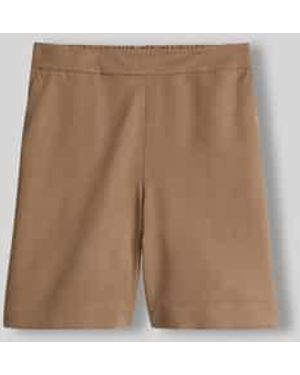 Marc O' Polo Straight Fit Short En Met Linnen En Viscose - Bruin