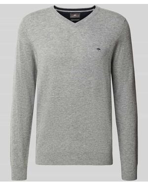 Fynch-Hatton Strickpullover aus Woll-Kaschmir-Mix - Grau