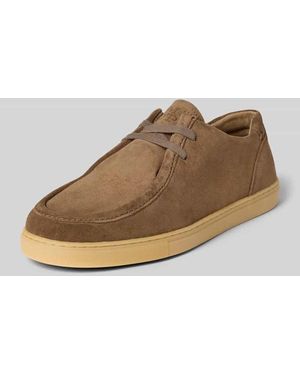 Marc O' Polo Schnürschuhe aus echtem Veloursleder Modell 'KARO 4B' - Braun