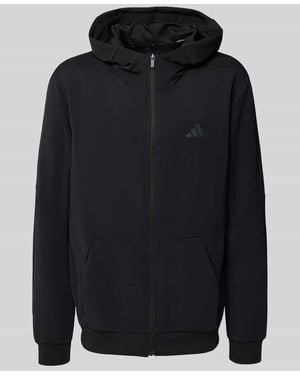 adidas Regular Fit Sweatjacke mit Logo-Print Modell 'Full' - Blau