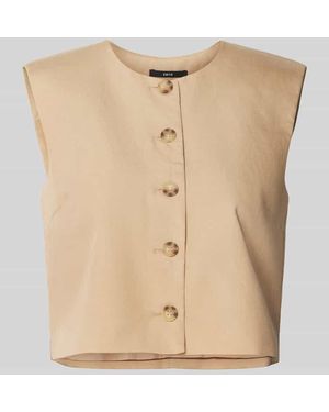 Zero Regular Fit Weste aus Lyocell-Leinen-Mix - Natur