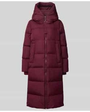 Marc O' Polo Regular Fit Lange Donsjas Met Tweewegritssluiting - Rood