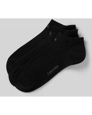 Calvin Klein Sneakersocken mit Label-Detail im 3er-Pack - Schwarz