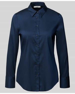 Eterna Hemdbluse mit Knopfleiste - Blau