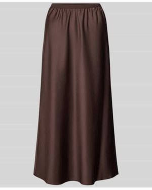 Milano Italy Midirock aus Satin mit elastischem Bund - Braun