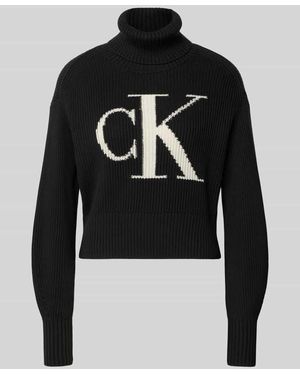 Calvin Klein Strickpullover mit Rollkragen - Schwarz