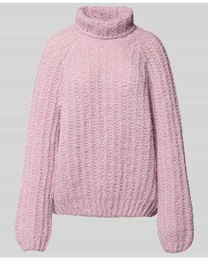 Smith & Soul Loose Fit Rollkragenpullover mit Alpaka-Anteil - Pink