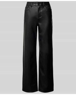 Vero Moda Wide Leg Hose in Leder-Optik Modell 'TESSA' - Schwarz