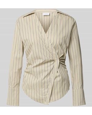 Comma, Slim Fit Bluse in Wickel-Optik - Natur