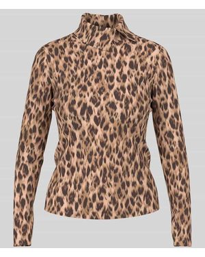 Marc Cain Langarmshirt aus Baumwollmix - Braun