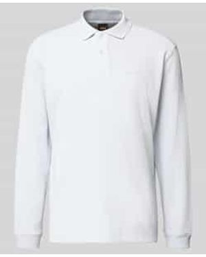 BOSS Regular Fit Poloshirt Van Katoenmix, Model 'Petempestolong' - Wit