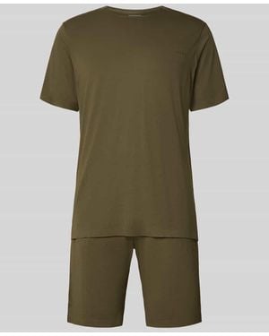 Schiesser Pyjama mit Logo - Grün