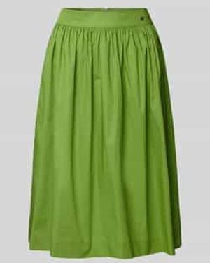 Marc Cain Knielange Rok Met Labeldetail - Groen