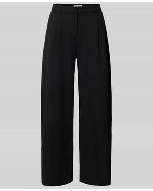 Weekday Wide Leg Bundfaltenhose mit Gürtelschlaufen Modell 'Dara' - Schwarz