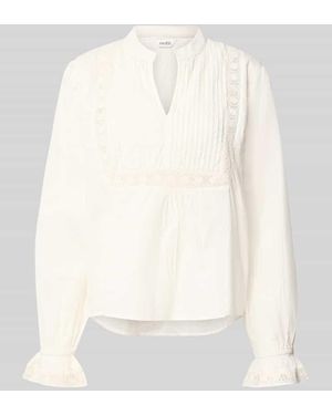 Mbym Bluse mit Häkelspitze Modell 'Tamya' - Weiß