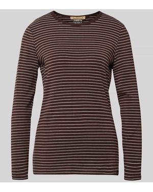 Smith & Soul Slim Fit Longsleeve aus Baumwoll-Mix mit Viskose-Anteil - Braun