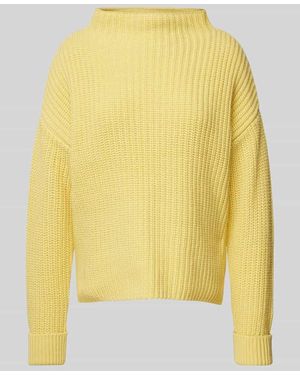 SELECTED Strickpullover mit Stehkragen Modell 'SELMA' - Gelb
