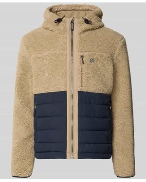 Superdry Regular Fit Jacke mit Teddyfell Modell 'Borg' - Blau