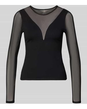 ONLY Shaped Fit Langarmshirt aus Viskose-Mix Modell 'BECKI' - Schwarz