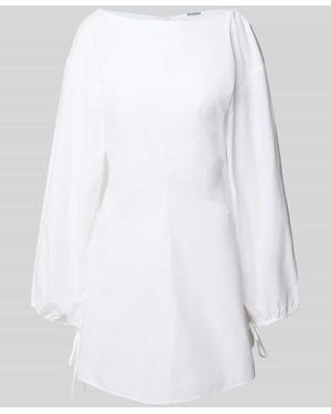 Weekday Minikleid mit U-Boot-Ausschnitt Modell 'Nile' - Weiß