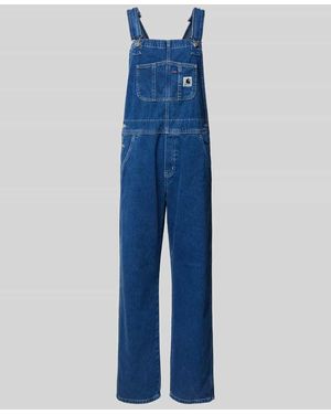 Carhartt Straight Leg Latzhose Mit Label-Patch - Blau