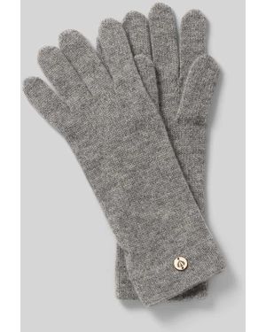 Fraas Kaschmirhandschuhe mit Label-Applikation - Grau