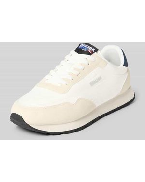 Blauer Usa Sneaker mit Logo-Detail Modell 'Falcon' - Natur