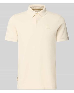 PME LEGEND Slim Fit Poloshirt mit Label-Detail - Natur