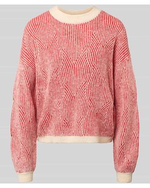 Pieces Pullover mit strukturiertem Strickmuster - Pink