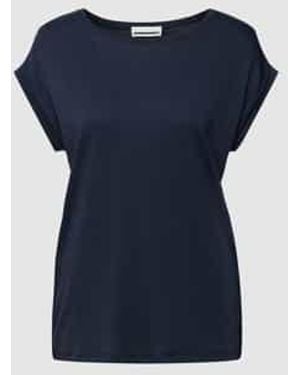 ARMEDANGELS T-shirt Met Geribde Ronde Hals - Blauw