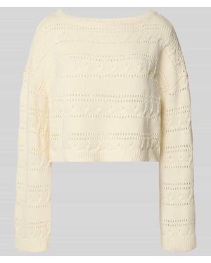 Noisy May Strickpullover mit Lochmuster Modell 'CLAES' - Natur