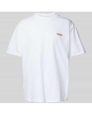 Woodbird T-Shirt mit Label-Stitching Modell 'Baine' - Weiß