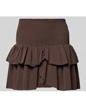 Neo Noir Minirok Met Volantzoom Model 'Carin' - Bruin