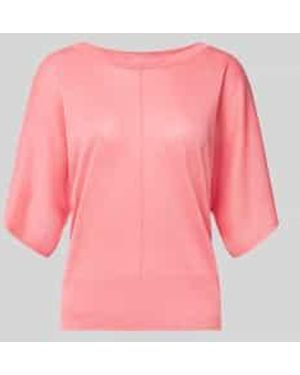 MORE&MORE Gebreid Shirt Van Viscosemix Met Deelnaad - Roze