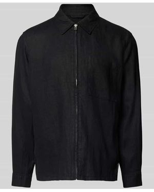 Marc O' Polo Regular Fit Overshirt aus reinem Leinen - Schwarz
