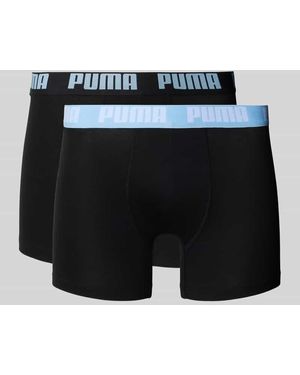 PUMA Trunks mit elastischem Logo-Bund im 2er-Pack - Schwarz