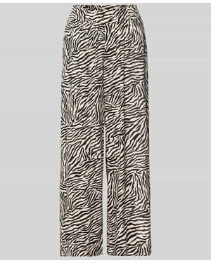 Zero Stoffhose aus Viskose im Allover-Look - Schwarz
