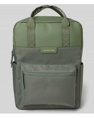 KAPTEN & SON Rucksack mit Label-Detail - Grün