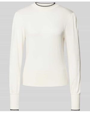 Zero Regular Fit Strickpullover Aus Viskose-Mix Mit Stehkragen - Weiß