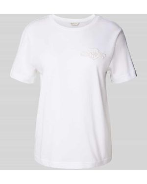 GANT Regular Fit T-Shirt aus reiner Baumwolle mit Logo-Patch - Weiß