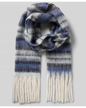 Pieces Schal mit Fransen Modell 'MARLA' - Blau