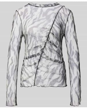 TOPSHOP Longsleeve aus Mesh Modell 'BEATE' - Grau