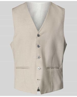 Hechter Paris Regular Fit Weste mit Paspeltaschen - Natur